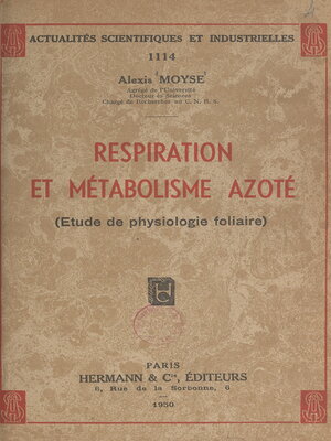 cover image of Respiration et métabolisme azoté